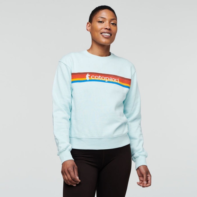 On The Horizon Organic Crew Sweatshirt Women Ice Cotopaxi Hot