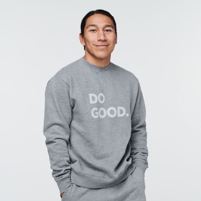 Cotopaxi Heather Grey Fashion Do Good Crew Moški Pulover