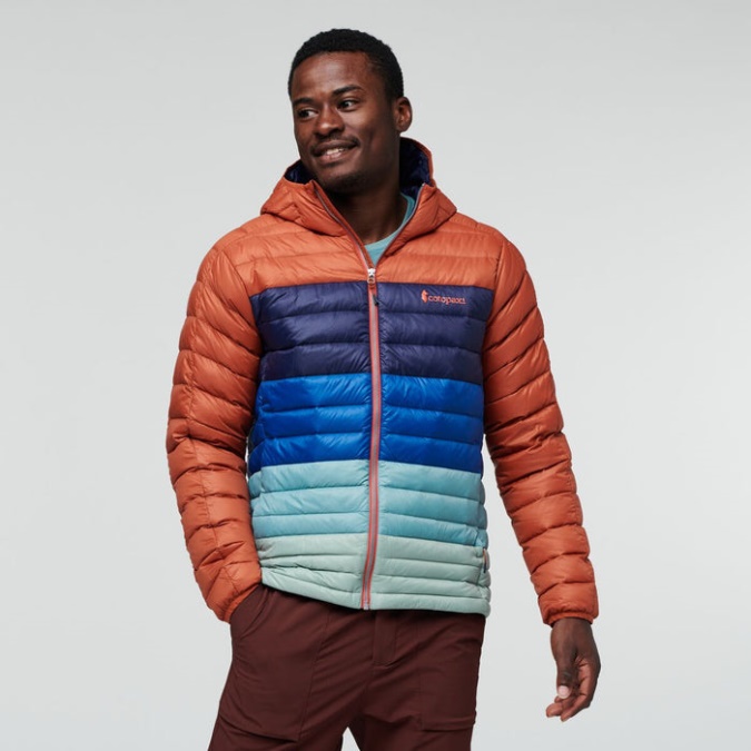 Original Cotopaxi Spice Stripes Fuego Puhasta Jakna S Kapuco Colorblock Men
