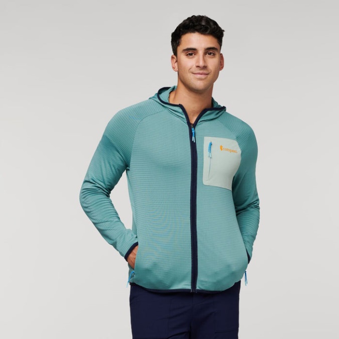 Cotopaxi Nova Moška Jakna S Kapuco Iz Flisa S Polno Zadrgo In Modro Travo